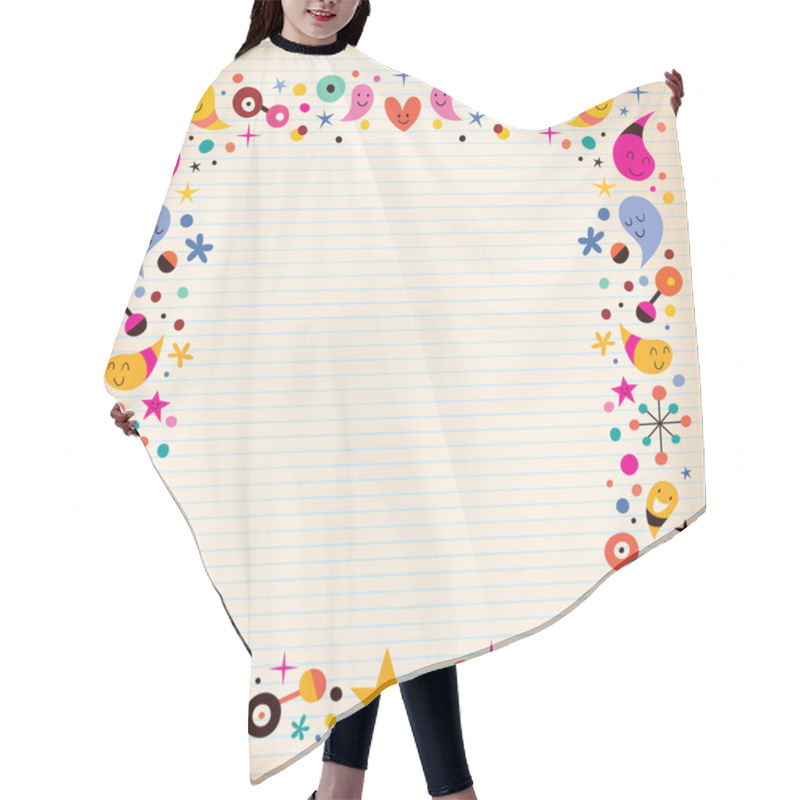 Personality  Retro Cartoon Frame Hair Cutting Cape