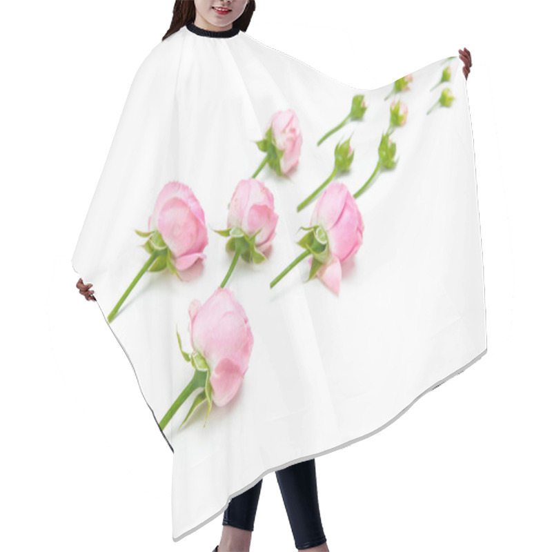 Personality  Beautiful Pink Roses Hair Cutting Cape