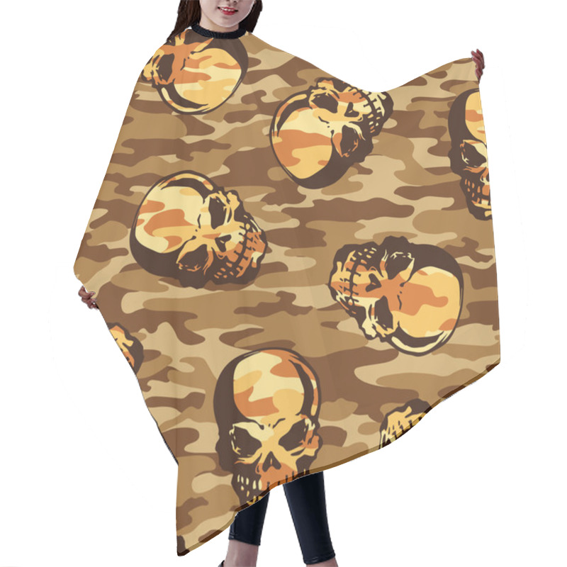 Personality  Skull Camouflage Pattern, Hair Cutting Cape