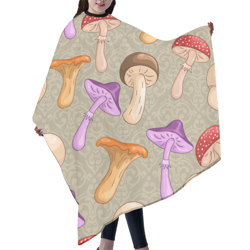 Personality  Seamless Mushrooms Background Hair Cutting Cape