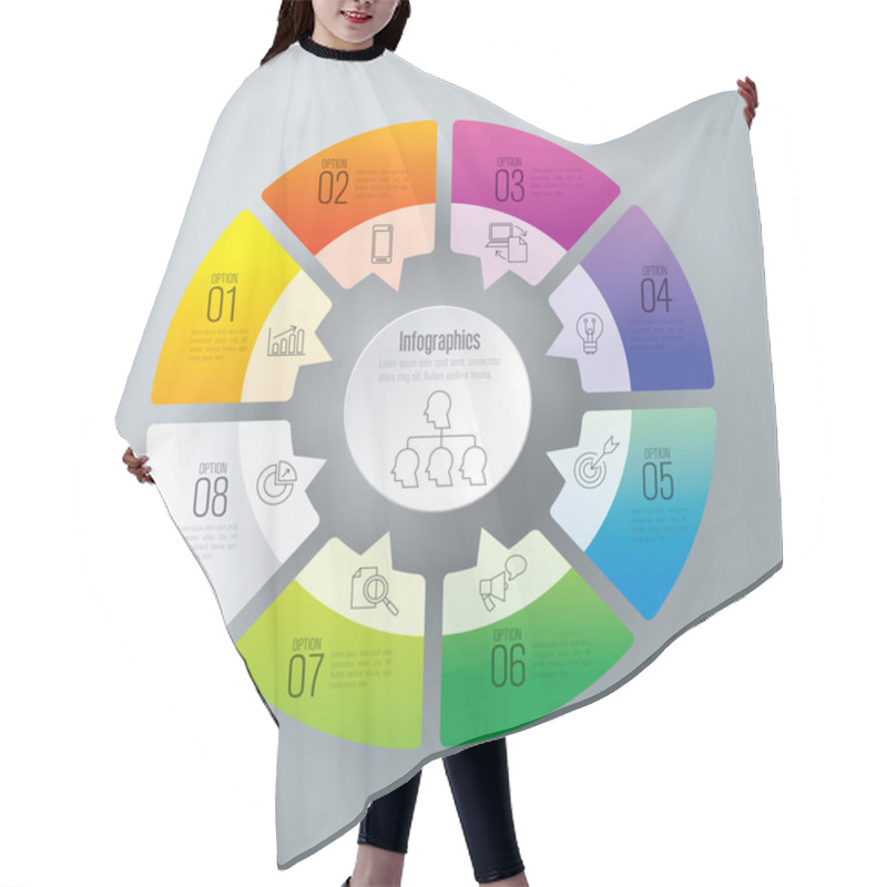 Personality  Infographics Design Template  Hair Cutting Cape