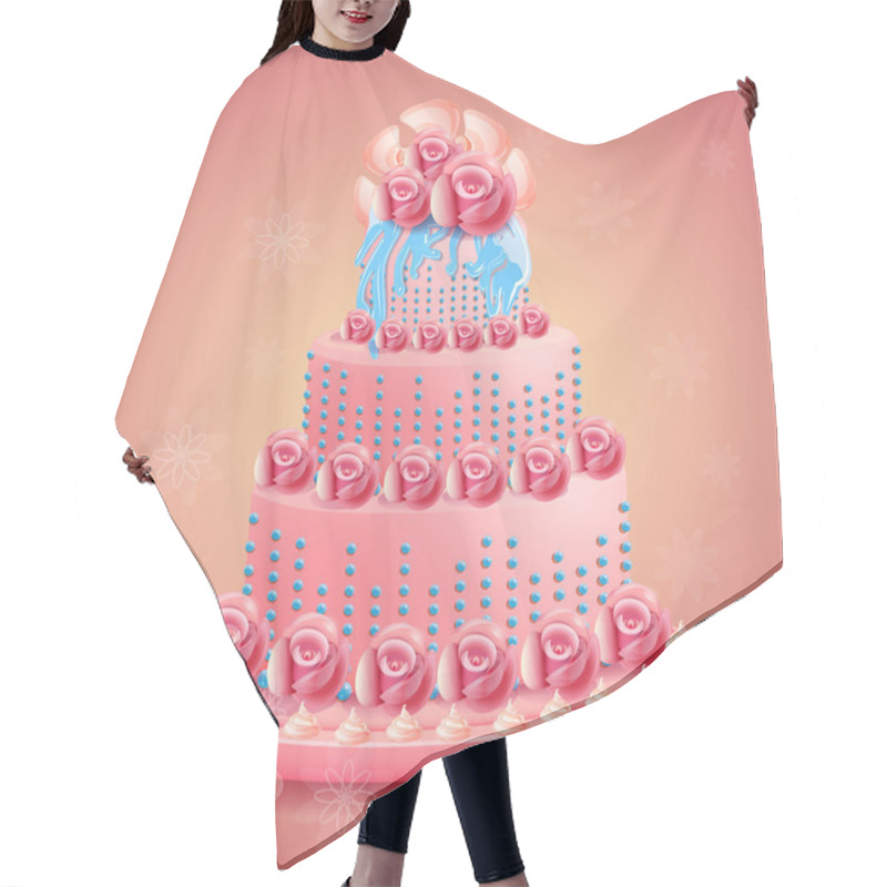 Personality  Birthday Cake Vector Illustration  Hair Cutting Cape