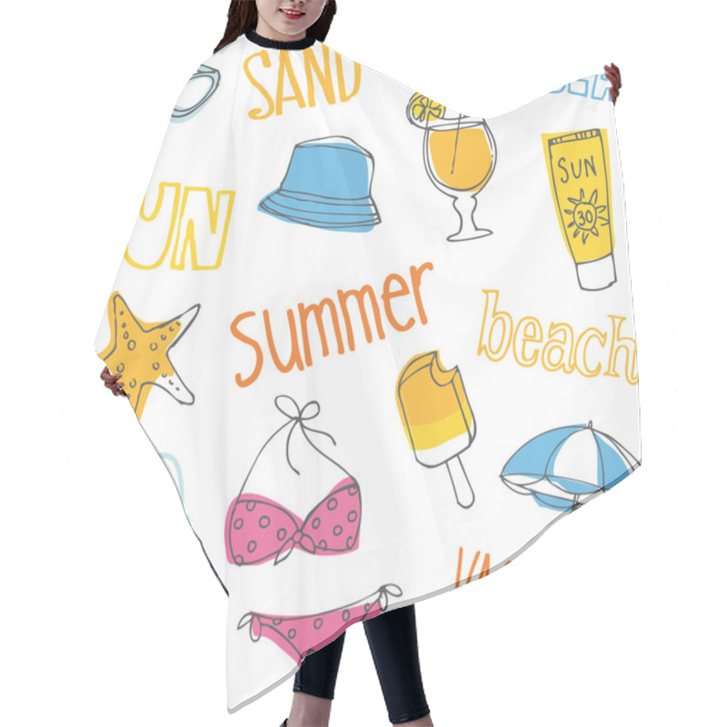 Personality  Summer Vacation Background Hair Cutting Cape