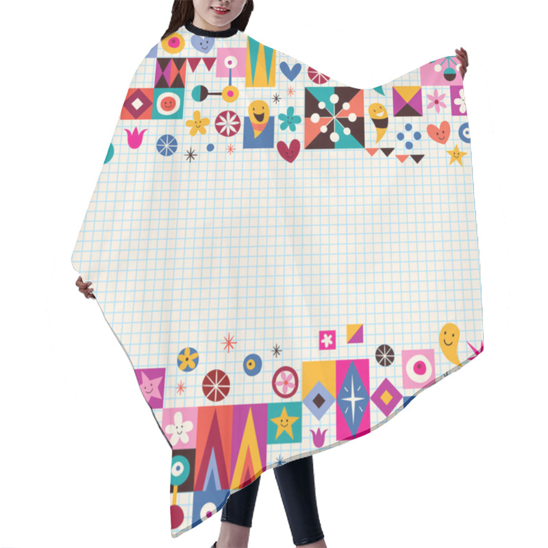 Personality  Hearts, Stars And Flowers Background Hair Cutting Cape