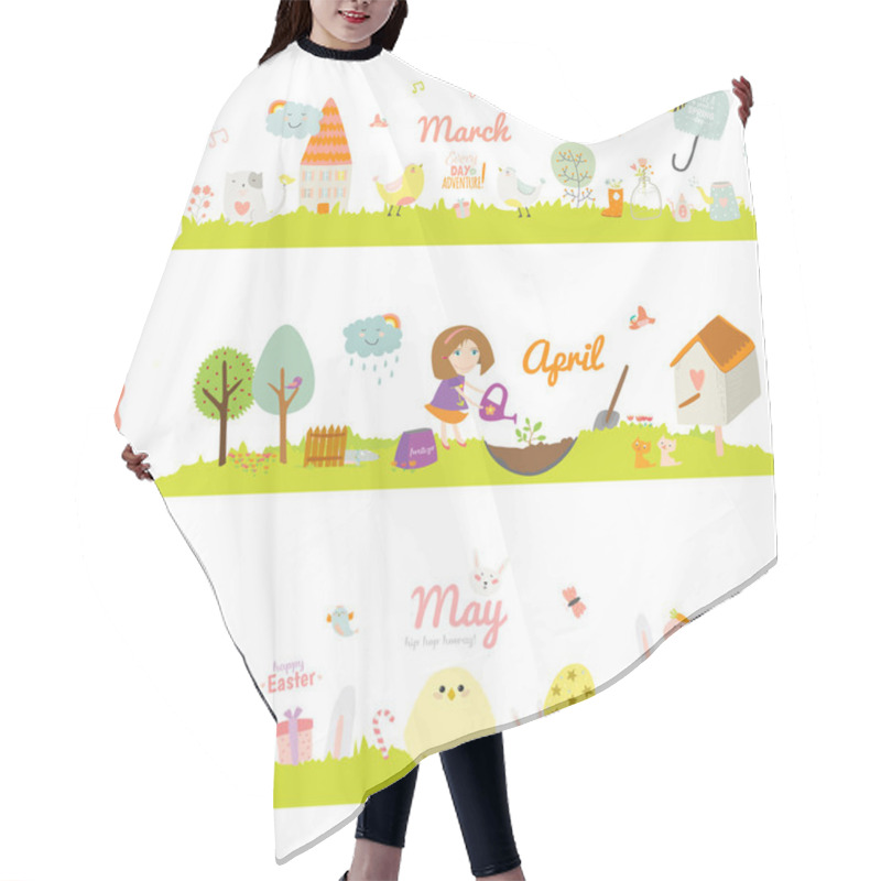 Personality  Three Monthly Seasonally Banners Hair Cutting Cape