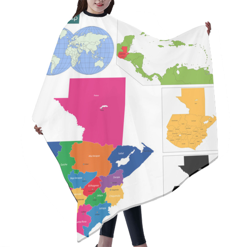 Personality  Guatemala Map Hair Cutting Cape