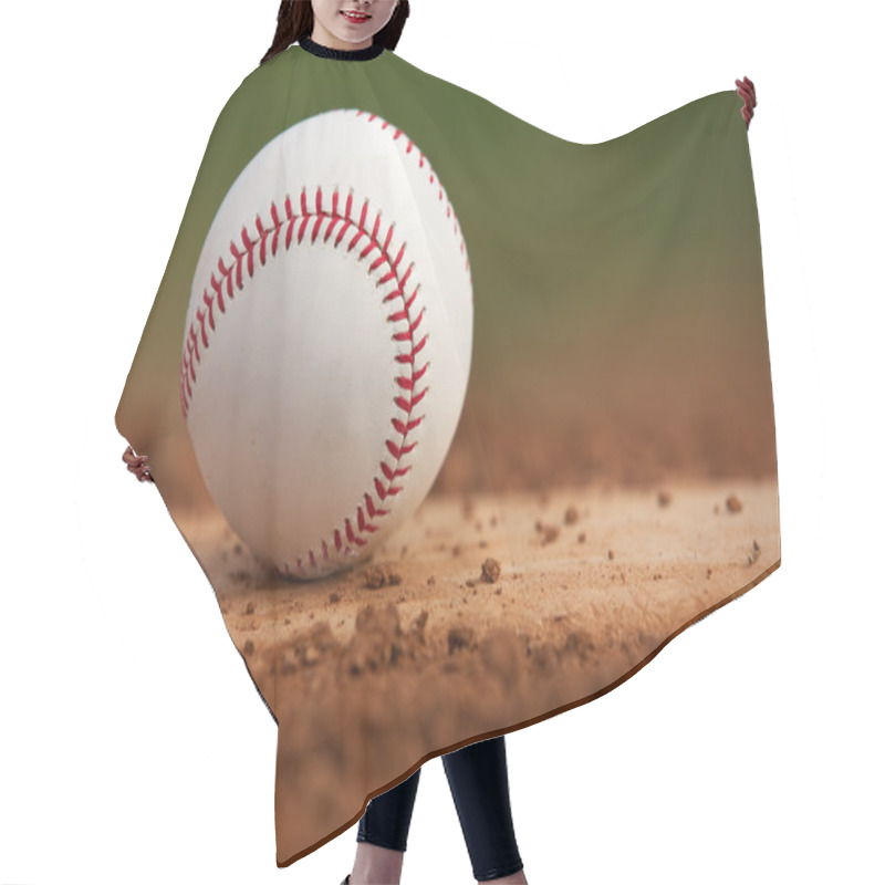 Personality  Close Up Baseball On The Pitchers Mound Hair Cutting Cape