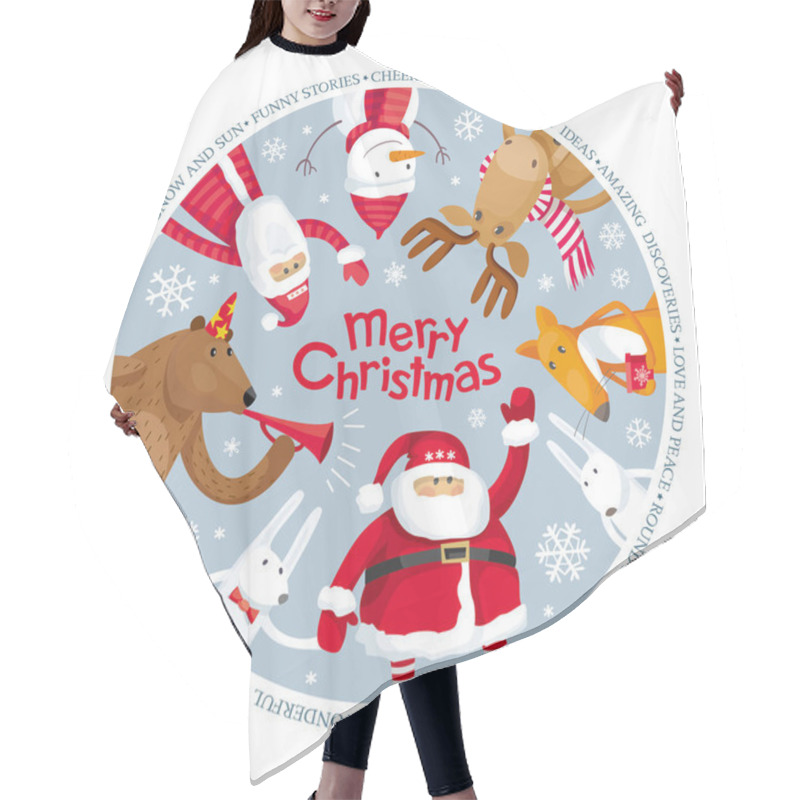 Personality  Merry Christmas Vector Image Hair Cutting Cape