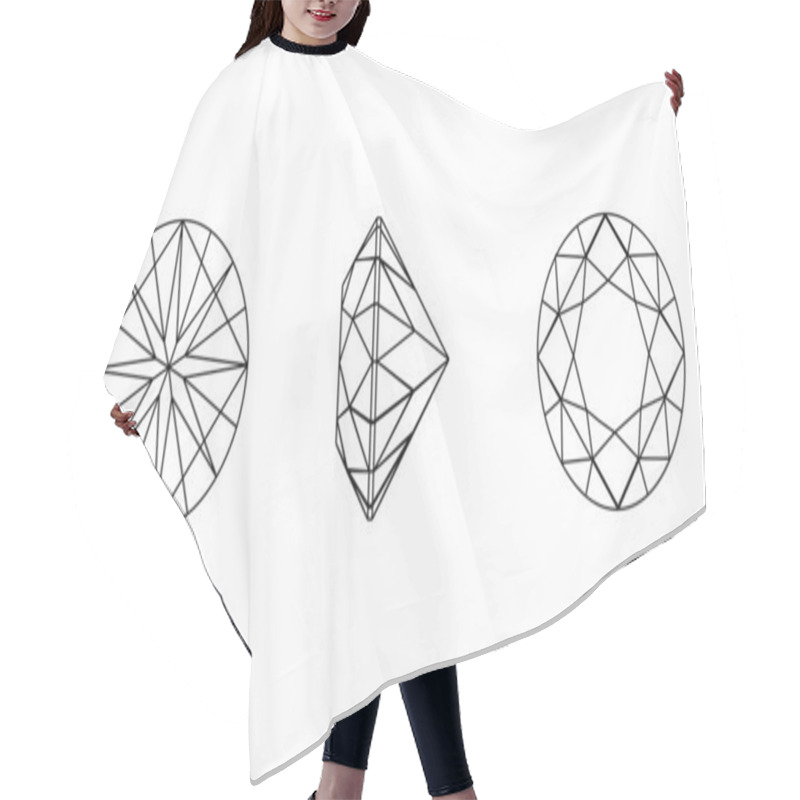 Personality  Round Shapes Of A Gemstone. Wireframe Hair Cutting Cape