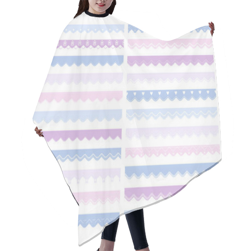 Personality  Pastel Scalloped Paper Frame Or Border Divider Collection Isolated Hair Cutting Cape