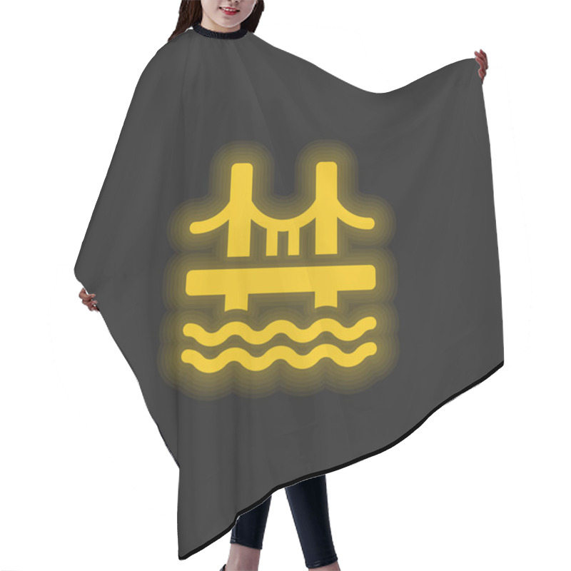 Personality  Bridge Yellow Glowing Neon Icon Hair Cutting Cape