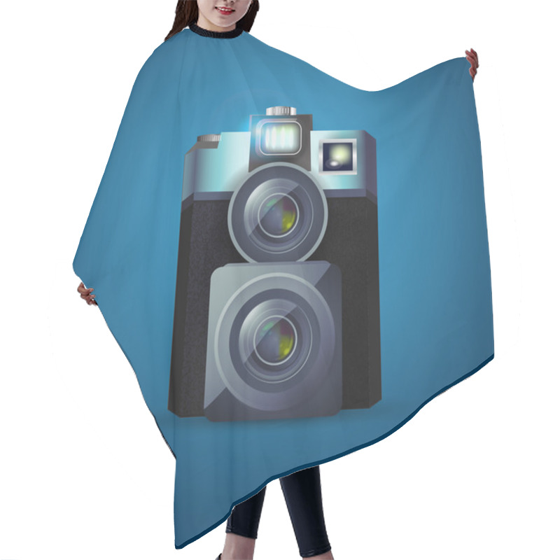 Personality  Photo Camera Illustration,  Vector Illustration   Hair Cutting Cape