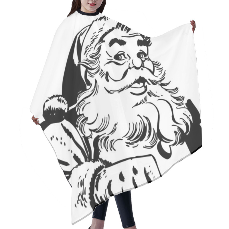 Personality  Santa Claus Pointing Hair Cutting Cape