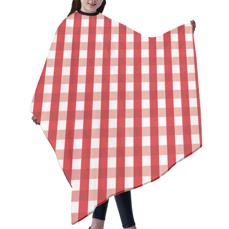 Personality  Red Gingham Background Hair Cutting Cape