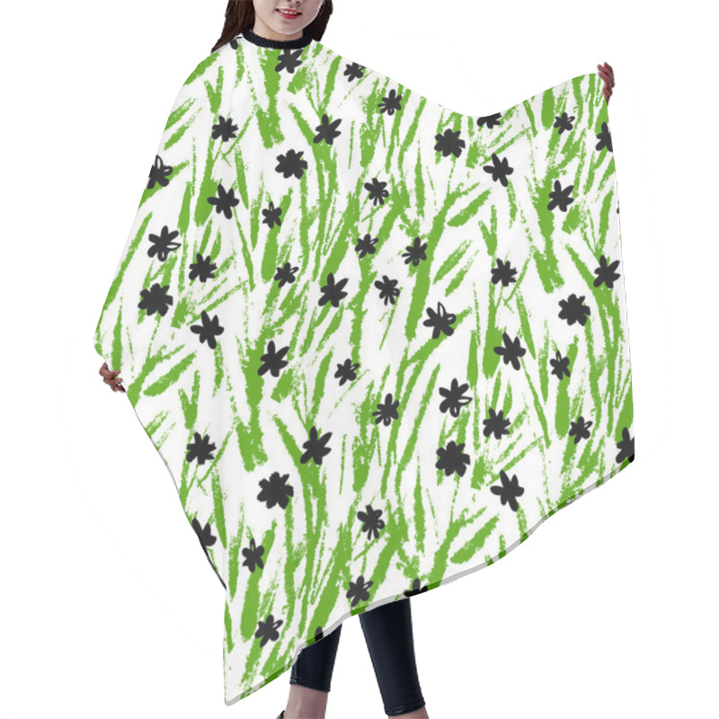 Personality  Grunge Pattern With Small Hand Drawn Flowers. Hair Cutting Cape