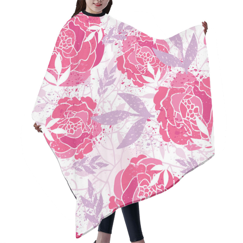 Personality  Magical Painted Roses Seamless Pattern Background Hair Cutting Cape