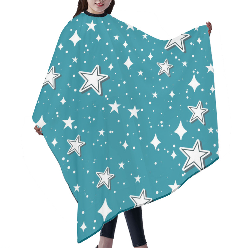 Personality  Stars Collection On Sky Hair Cutting Cape