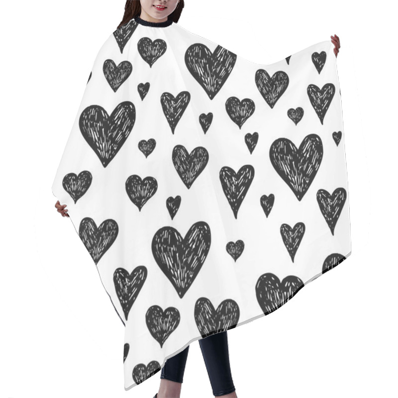 Personality  Vector Ink Background With Hearts Hair Cutting Cape