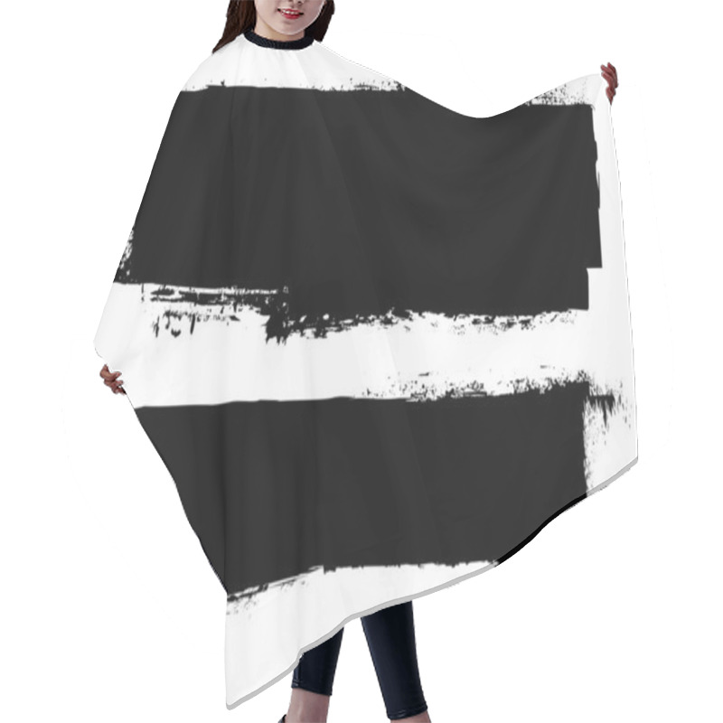 Personality  Grunge Black Ink Banner Hair Cutting Cape