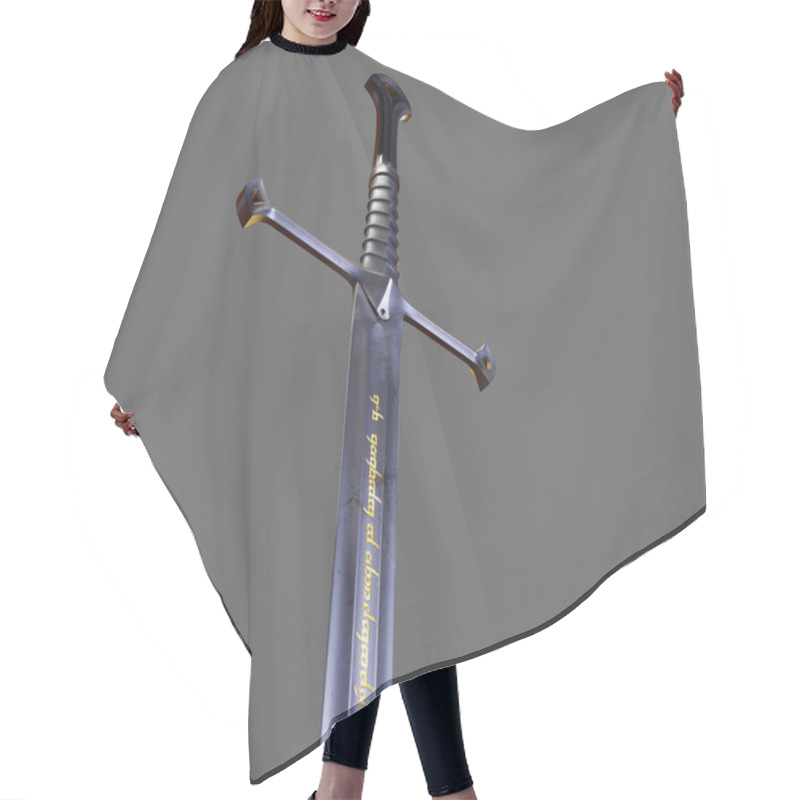 Personality  Swords On A White Background. 3d Illustration Hair Cutting Cape