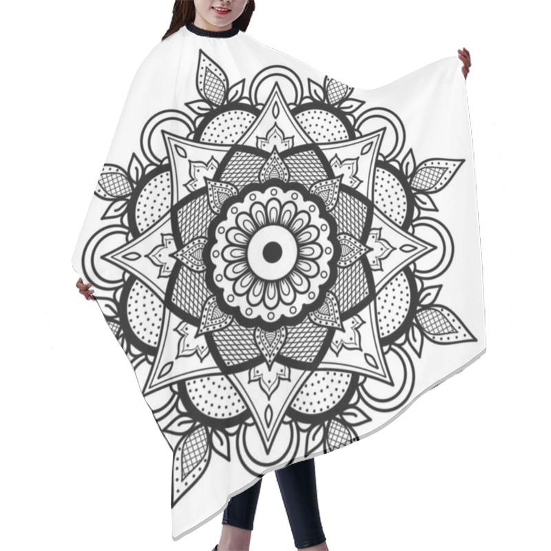 Personality  Ethnic Mandala Ornament. Arabic, Pakistan, Moroccan, Turkish, Indian, Spain Motifs Hair Cutting Cape