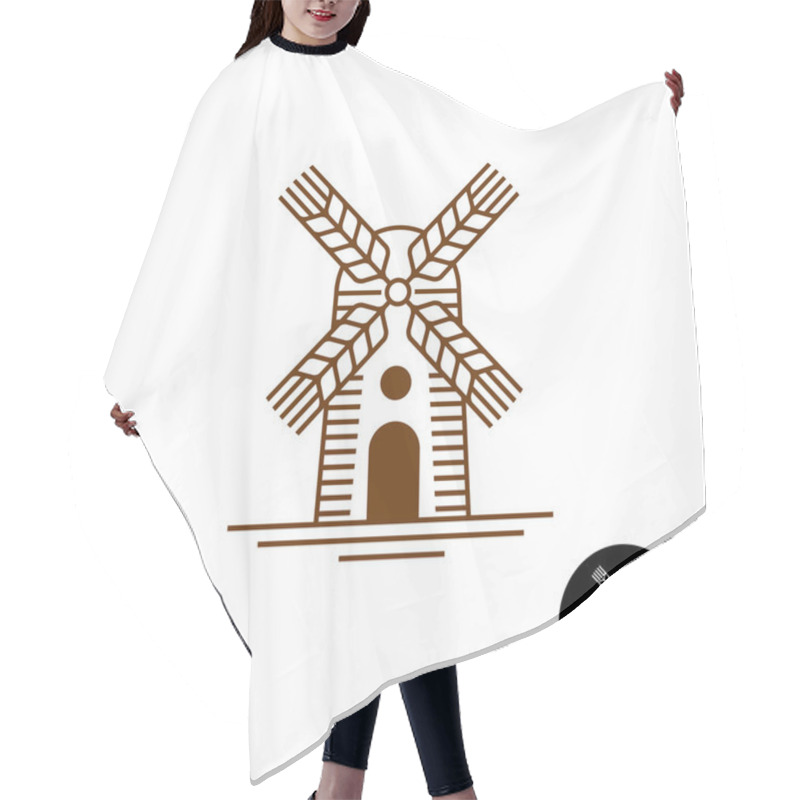 Personality  Windmill Linear Style Logo Hair Cutting Cape