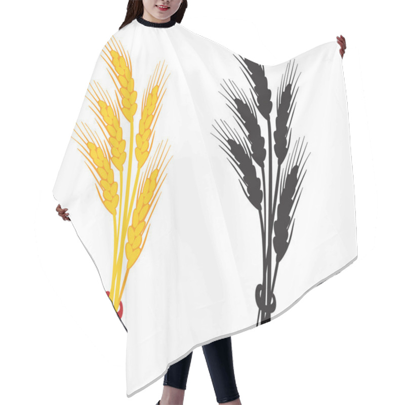 Personality  Wheat Ear Vector Illustration. Hair Cutting Cape