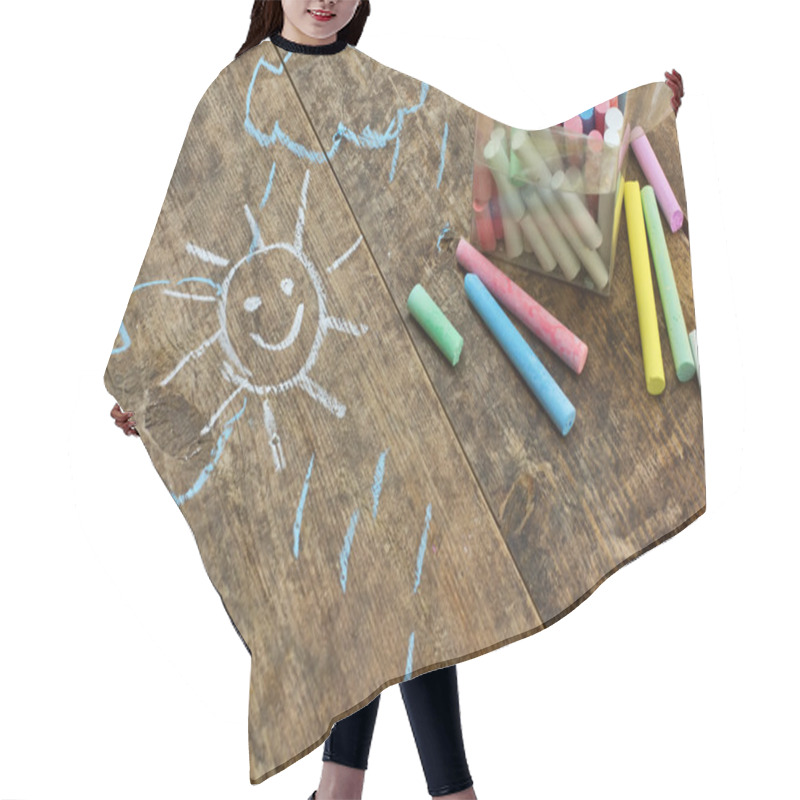 Personality  Child's Drawings And Coloured Chalk Hair Cutting Cape