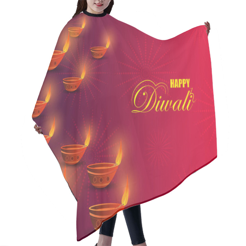 Personality  Decorated Diya For Happy Diwali Festival Holiday Celebration Of India Greeting Background Hair Cutting Cape