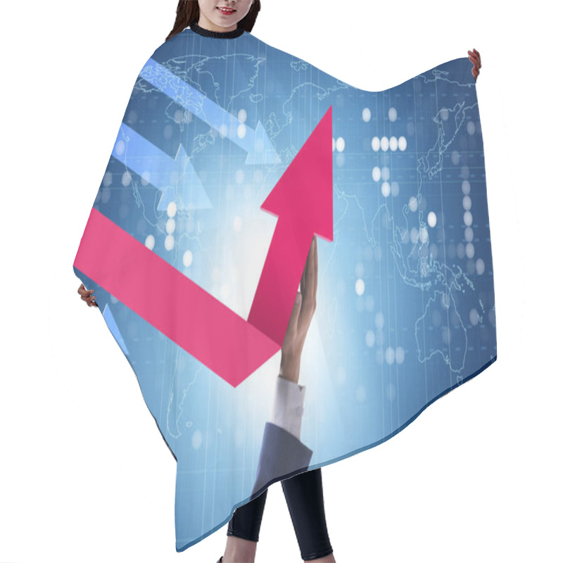 Personality  Economic Recovery Concept With The Line Charts Hair Cutting Cape