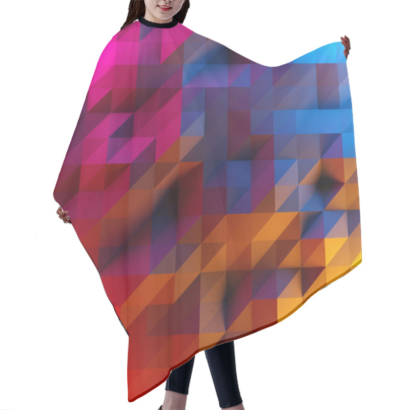 Personality  Abstract Background Of Low Poly Triangles. 3D Render Image. Hair Cutting Cape