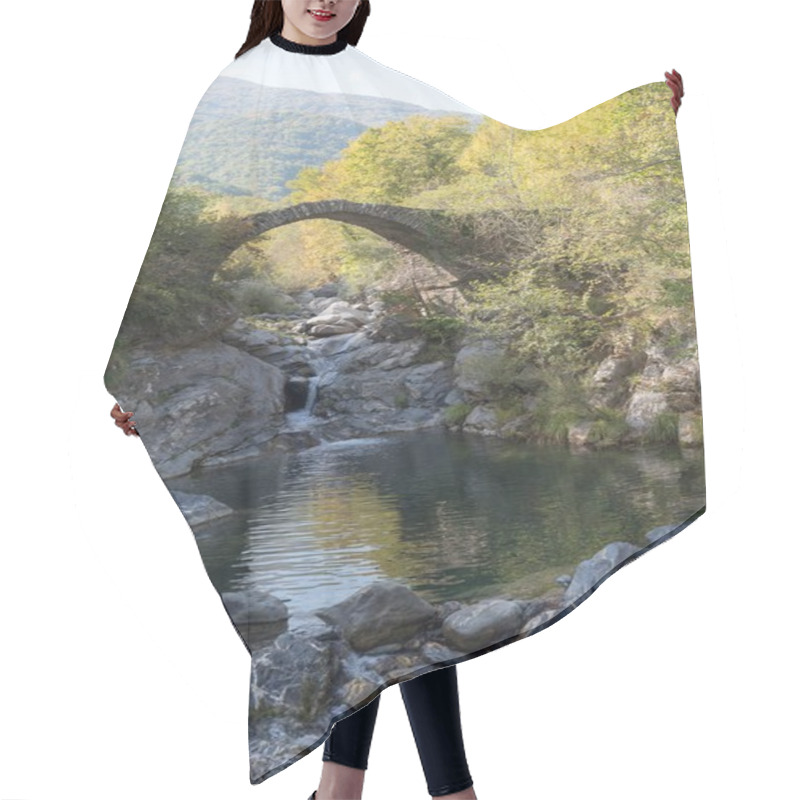 Personality  The Arch Bridge In Mountains, Alps, Italy Hair Cutting Cape