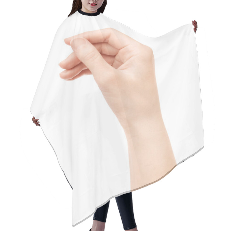 Personality  Hand Hold Virtual Card Isolated Hair Cutting Cape