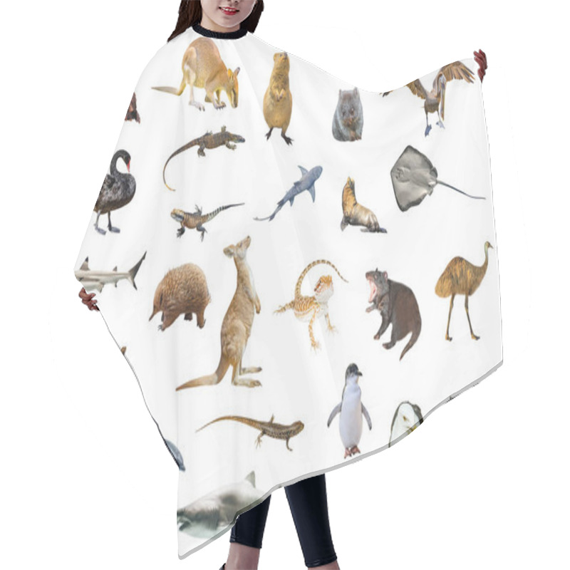 Personality  Australian Animals Isolated Hair Cutting Cape