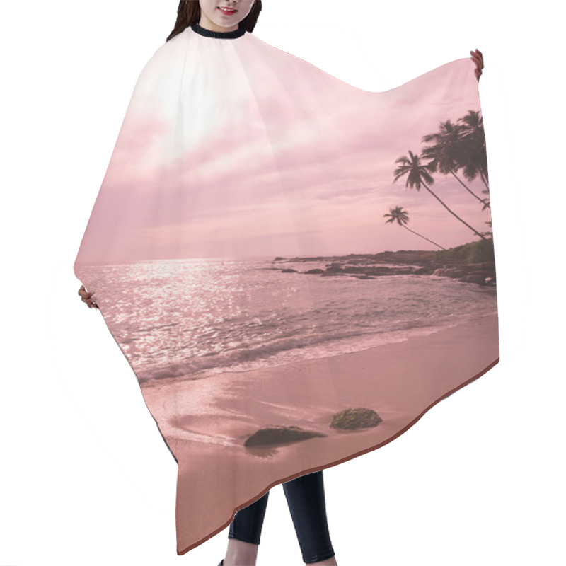 Personality  Tropical Pink Landscape Hair Cutting Cape