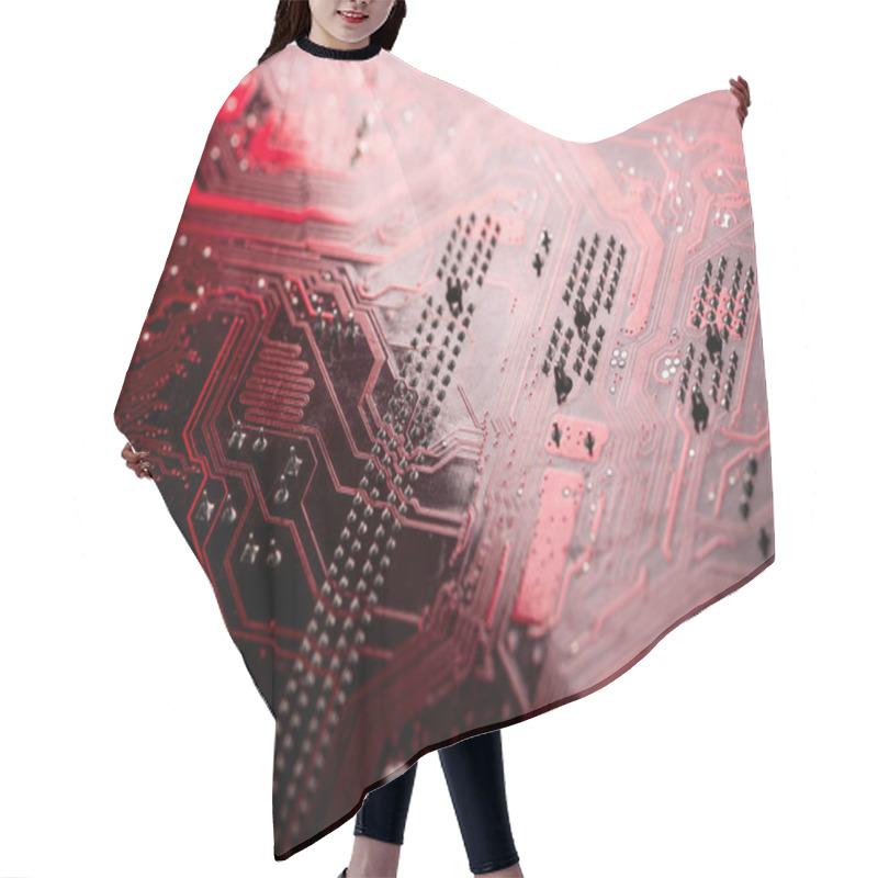 Personality  System Board Close-up View With Electronic Details And Components  Hair Cutting Cape