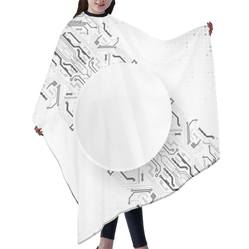 Personality  Vector Illustration, Hi-tech Digital Technology And Engineering Theme Hair Cutting Cape