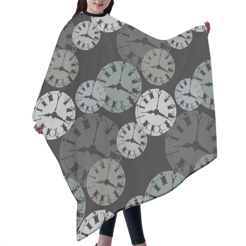 Personality  Seamless Watch Pattern Hair Cutting Cape