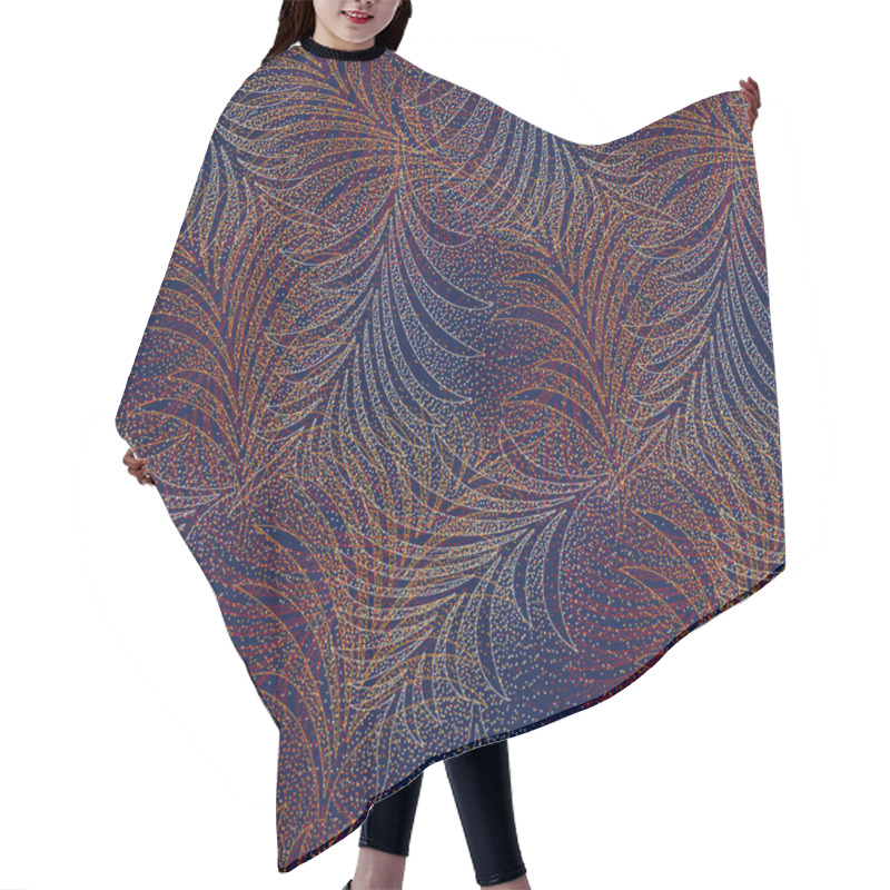 Personality  Seamless Digital Dark Leaves Pattern Design Hair Cutting Cape