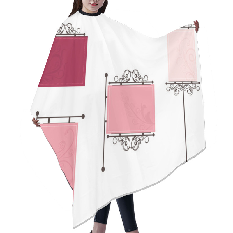 Personality  Illustrtion Set Of Frames Hair Cutting Cape