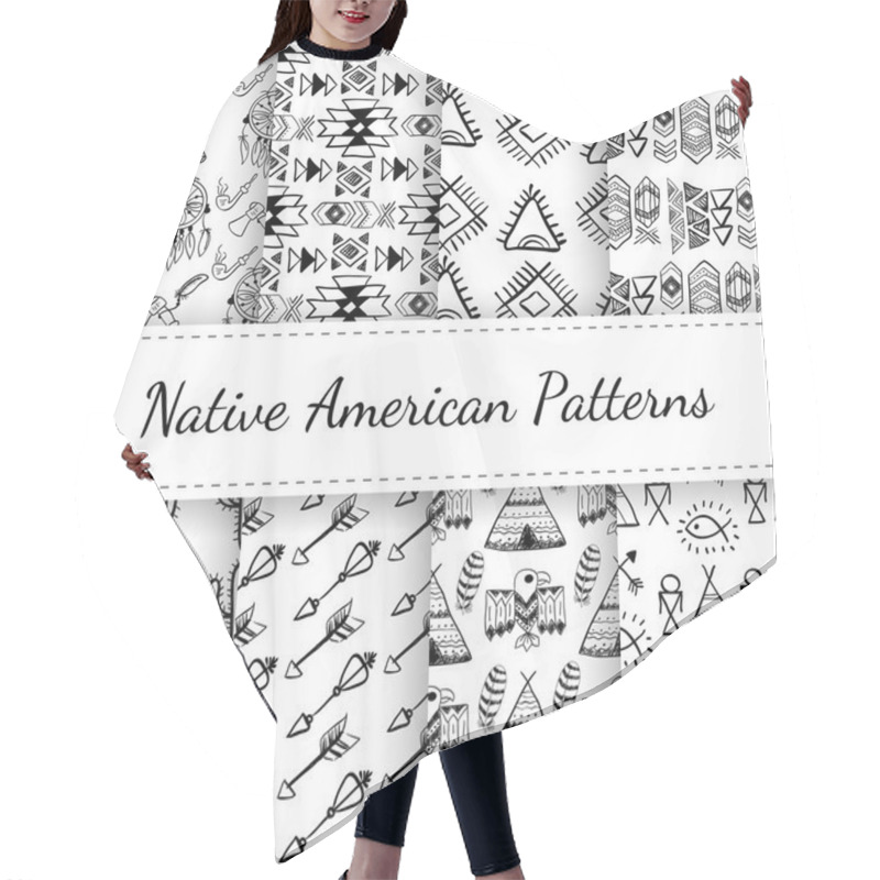 Personality  Native American Seamless Patterns Set Hair Cutting Cape