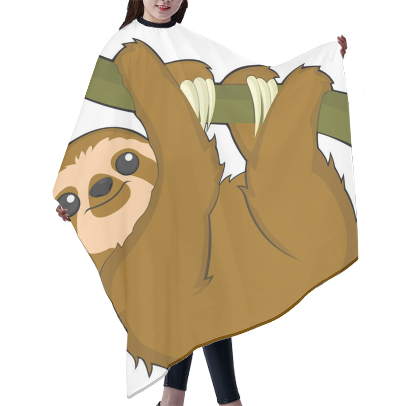 Personality  Vector Illustration Of A Sloth Cartoon Hair Cutting Cape