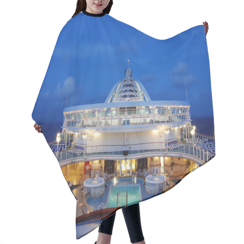 Personality  Cruise Ship At Night Hair Cutting Cape