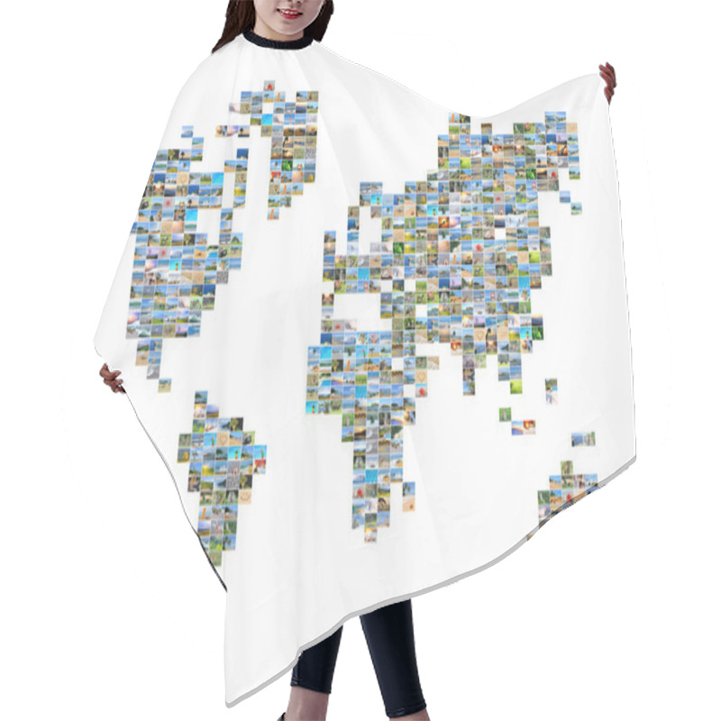 Personality  World Map With Photos Hair Cutting Cape