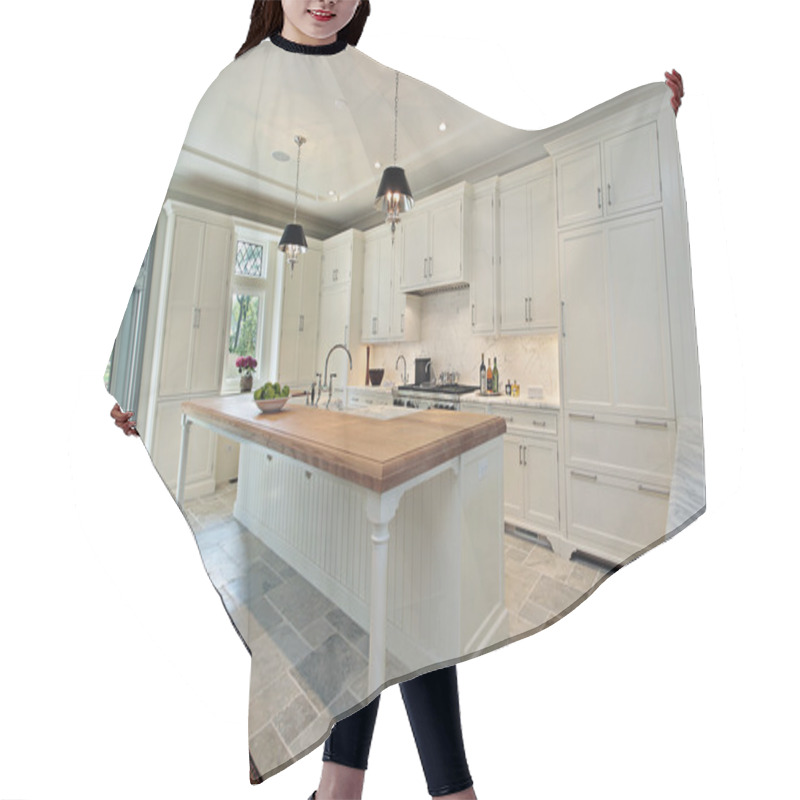 Personality  Luxury Kitchen With White Cabinetry Hair Cutting Cape