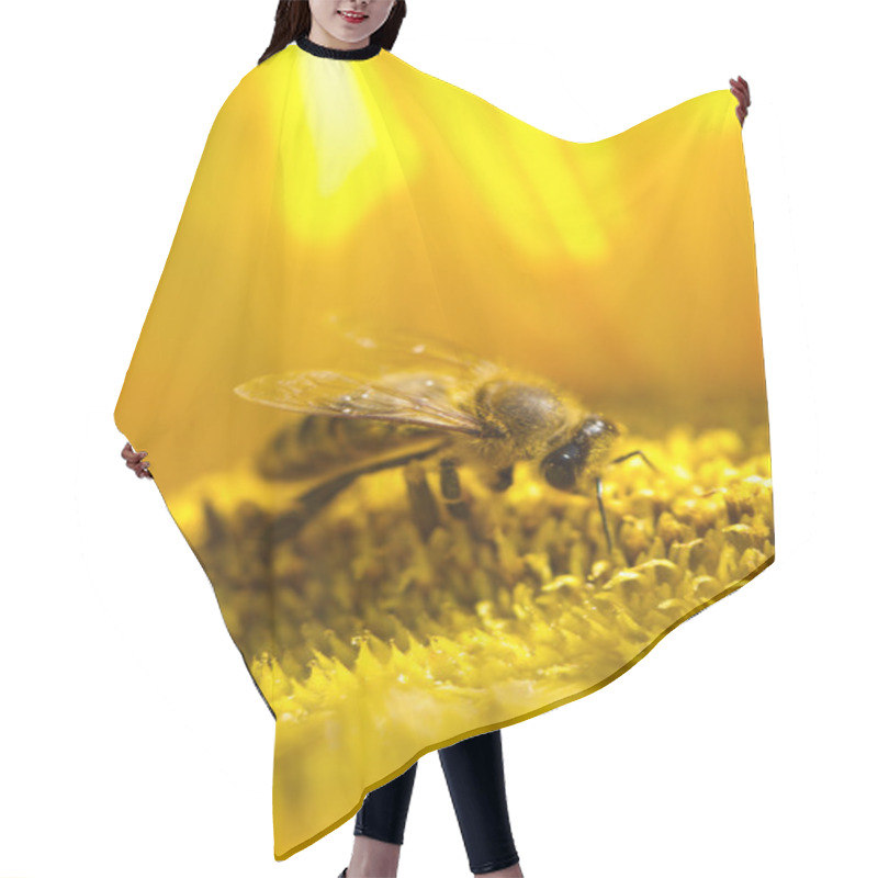 Personality  Sunflower Bee Hair Cutting Cape