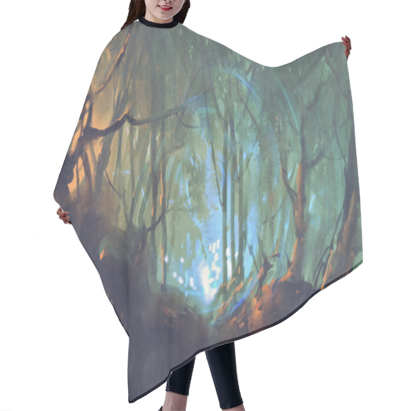 Personality  Dark Forest With Mystic Light Hair Cutting Cape