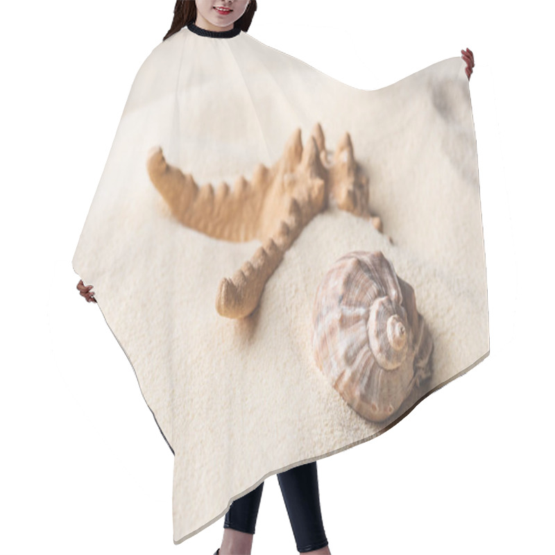 Personality  Sea Starfish And Shell On Summer Sandy Beach Hair Cutting Cape