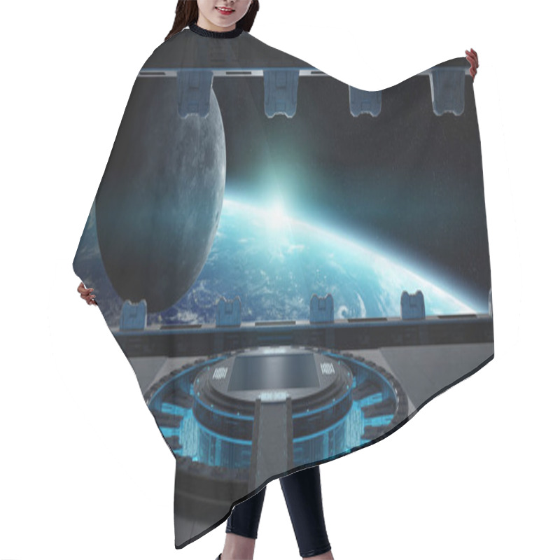 Personality  Huge Blueish Landing Strip Spaceship Interior 3D Rendering Elements Of This Image Furnished By NASA Hair Cutting Cape