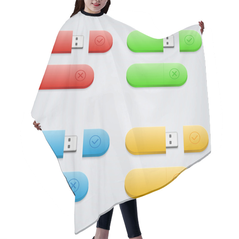 Personality  Universal Flash Drive  Vector Illustration  Hair Cutting Cape